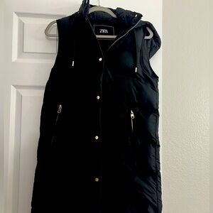 NWT Zara Sleeveless Long puffer Vest